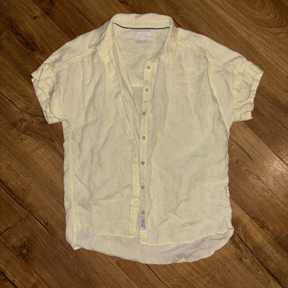 Relaxed-fit Baird McNutt Irish linen shirt Lemon Chiffon size medium - Picture 3 of 5